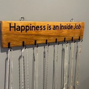 Hand Made daily mantra jewelry holder 8 hooks